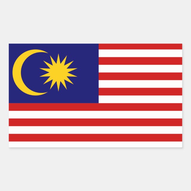 Malaysian Flag, Flag of Malaysia Rectangular Sticker (Front)