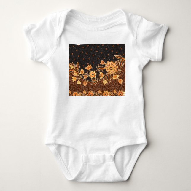 Malaysian Indonesian Batik Art Beauty Baby Bodysuit (Front)