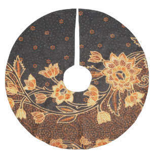 Malaysian Indonesian Batik Art Beauty Brushed Polyester Tree Skirt