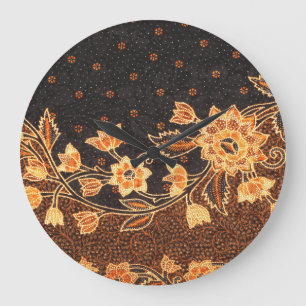 Malaysian Indonesian Batik Art Beauty Large Clock