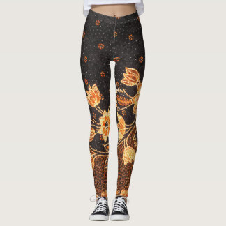 Malaysian Indonesian Batik Art Beauty Leggings