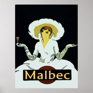 Malbec, Vintage Style Lady, Sign