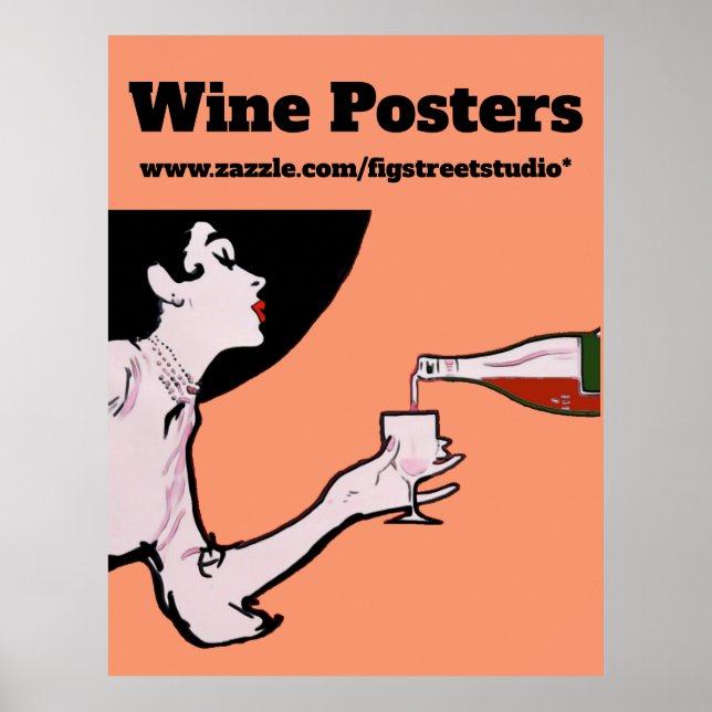 Malbec Wine Vintage Lady Posters (Front)