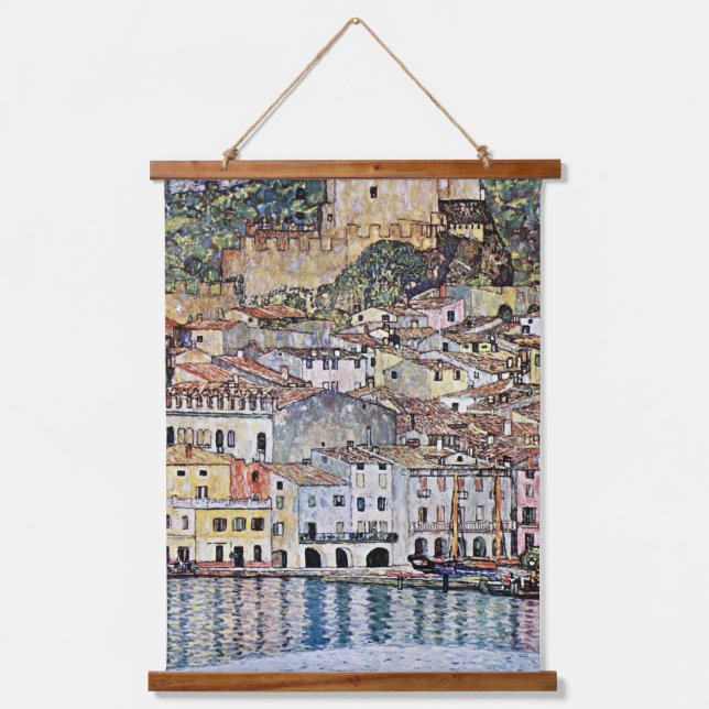 Malcesine at Lake Garda, Gustav Klimt Hanging Tapestry (Front)