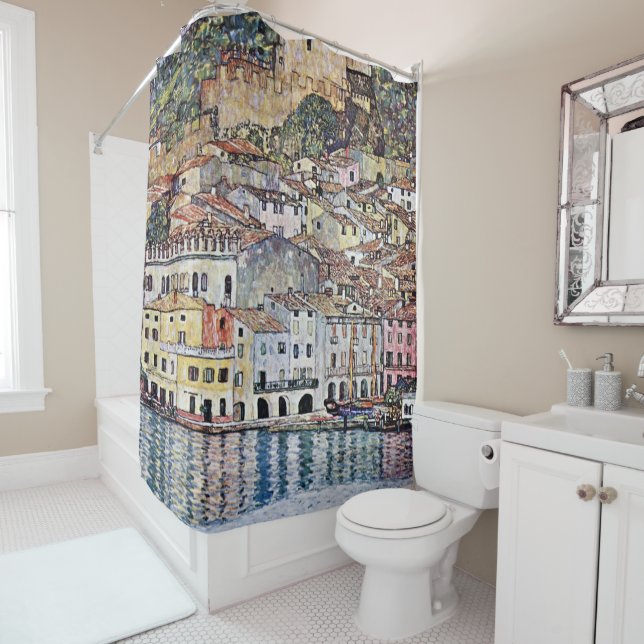 Malcesine at Lake Garda, Gustav Klimt Shower Curtain (In Situ)
