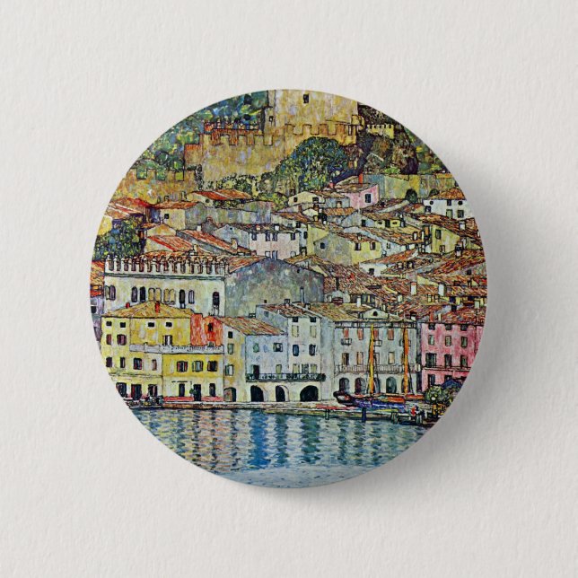 Malcesine on Lake Garda By Gustav Klimt 6 Cm Round Badge (Front)