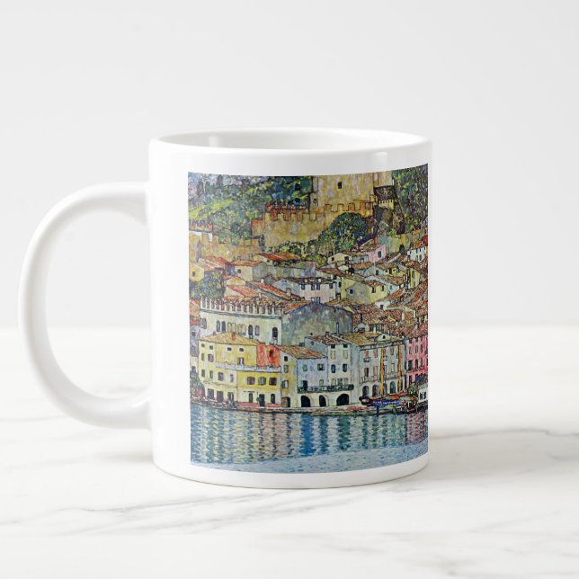 Malcesine on Lake Garda By Gustav Klimt Large Coffee Mug (Left)