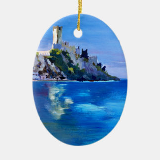 Malcesine with Castello Scaligero Ceramic Tree Decoration