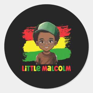 Malcolm Black History Month Melanin Kid Boy Son Pr Classic Round Sticker