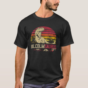 Malcolm Saurus Funny Personalised Dinosaur T Rex N T-Shirt