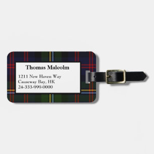 Malcolm Tartan Plaid Luggage Tag