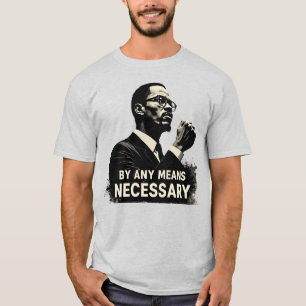 Malcolm X Tribute Silhouette - Inspirational quote T-Shirt
