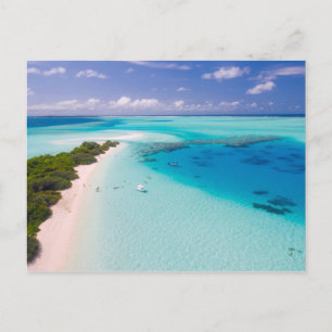Maldives, aerial view of the beach postcard