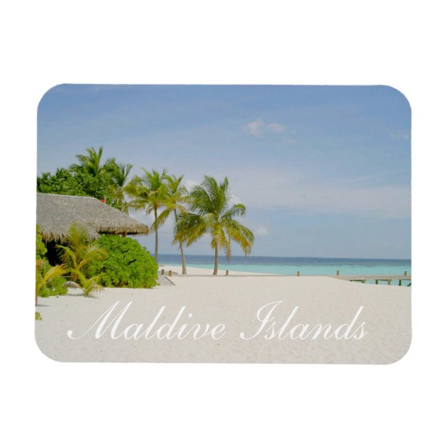 Maldives Beach and Bungalow Magnet (Horizontal)