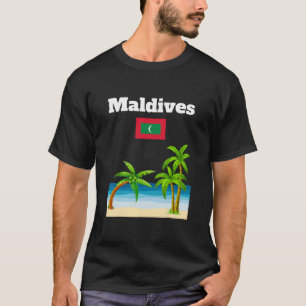 Maldives Beach Lover Travel Souvenir Maldivian Fla T-Shirt