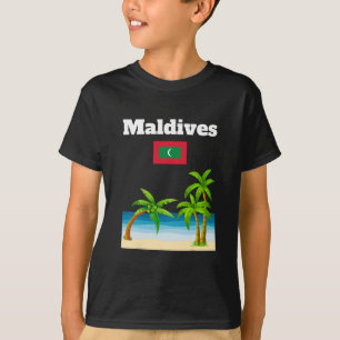Maldives Beach Lover Travel Souvenir Maldivian Fla T-Shirt