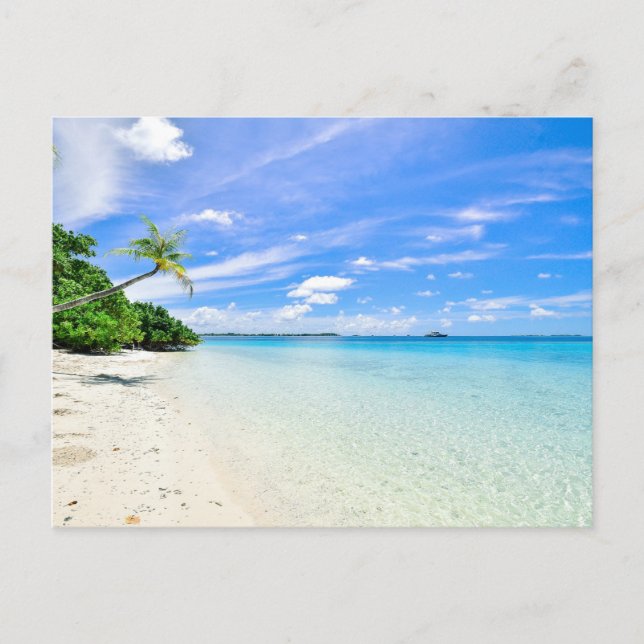 Maldives beach scene postcard (Front)