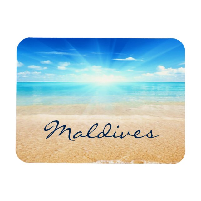 Maldives beach sunrise magnet (Horizontal)