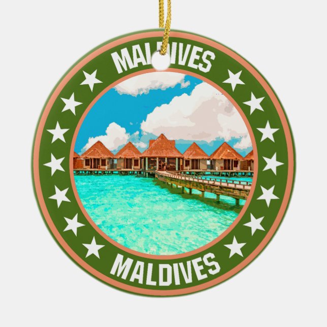 Maldives Ceramic Tree Decoration (Front)