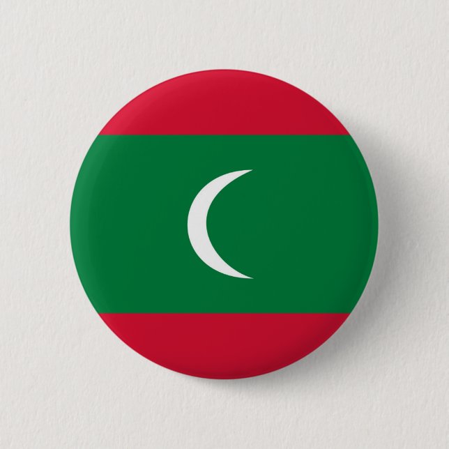 maldives country flag nation symbol 6 cm round badge (Front)
