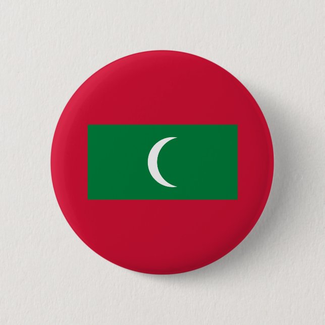 Maldives Flag 6 Cm Round Badge (Front)