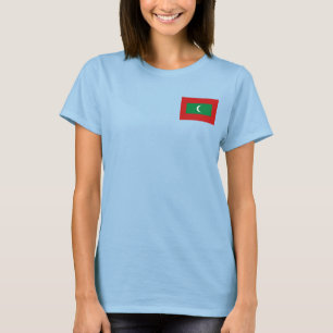 Maldives Flag and Map dk T-Shirt