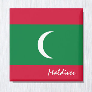Maldives flag & Asia holiday/sports fans Magnet