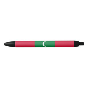 Maldives Flag Black Ink Pen
