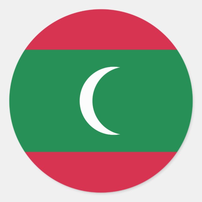Maldives Flag Classic Round Sticker (Front)