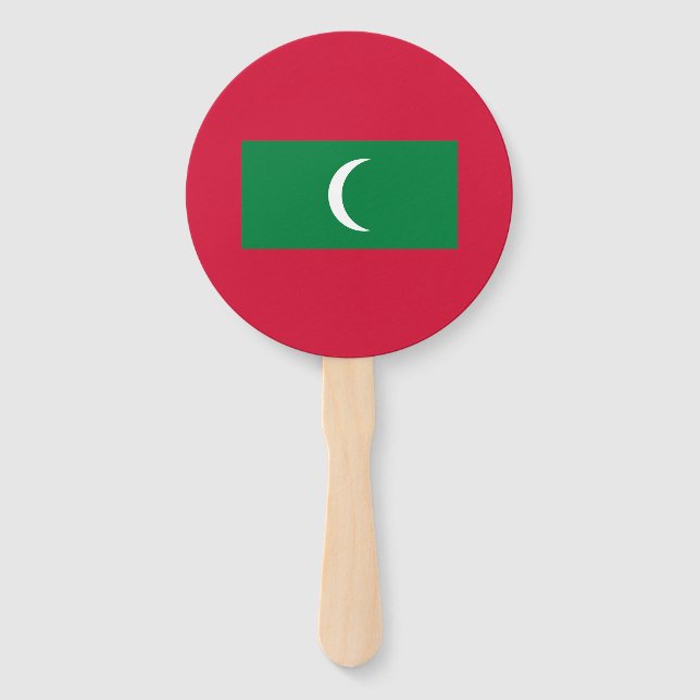 Maldives Flag Hand Fan (Front)