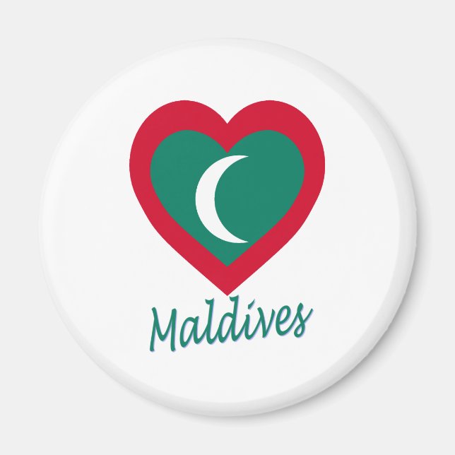 Maldives Flag Heart Magnet (Front)