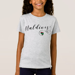 Maldives Flag Heart, Maldivian T-Shirt