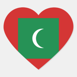 Maldives Flag Heart Sticker