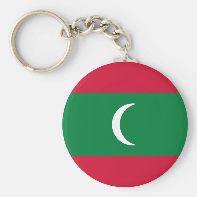 Maldives Flag Key Ring (Front)