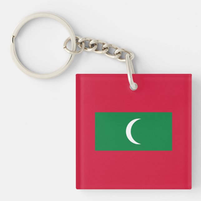 Maldives Flag Key Ring (Front)