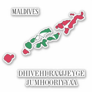 Maldives Flag Map Patriotic