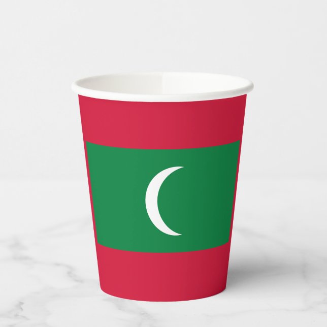 Maldives Flag Paper Cups (Left)