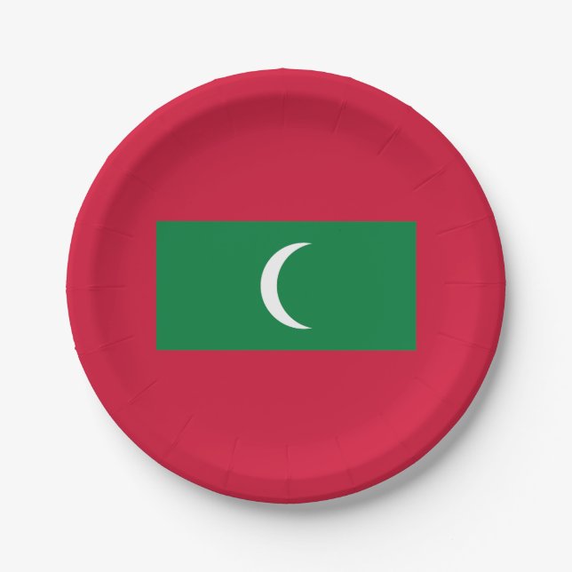 Maldives Flag Paper Plate (Front)