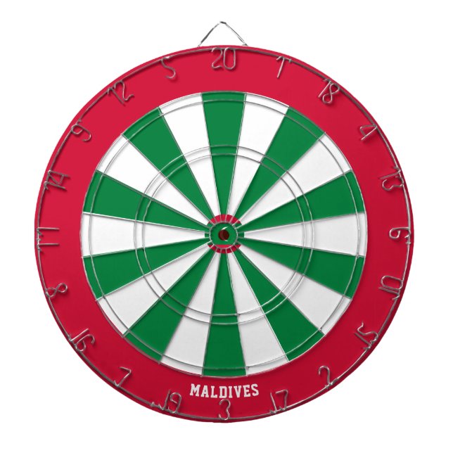 Maldives Flag Patriot's Bullseye Dartboard (Front)