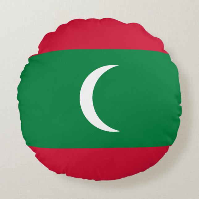 Maldives Flag Round Cushion (Front)
