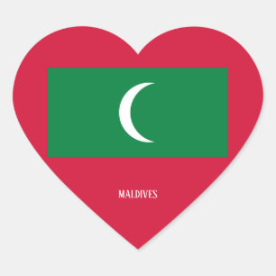Maldives Flag Splendid Patriotic Heart Sticker