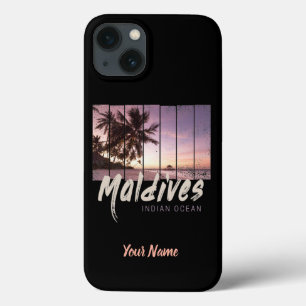 Maldives Indian Ocean vintage sunset souvenir iPhone 13 Case