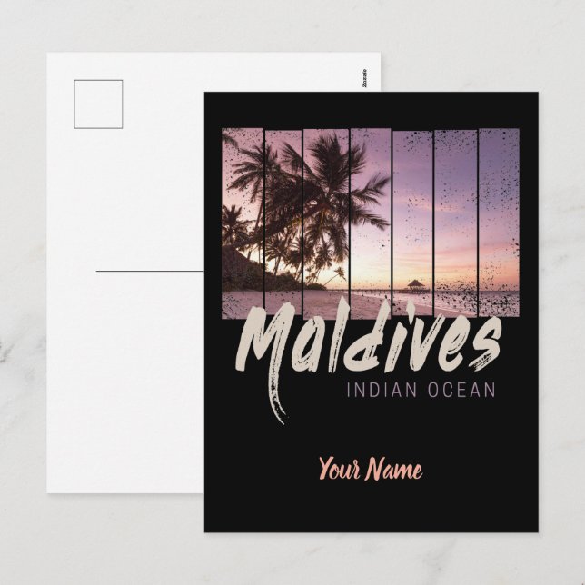 Maldives Indian Ocean vintage sunset souvenir Holiday Postcard (Front/Back)