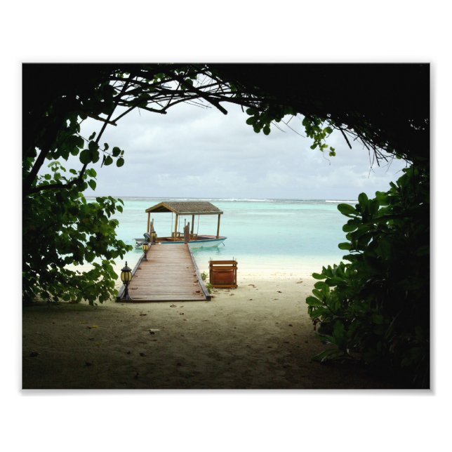 Maldives Island Boat Photo Print (Front)