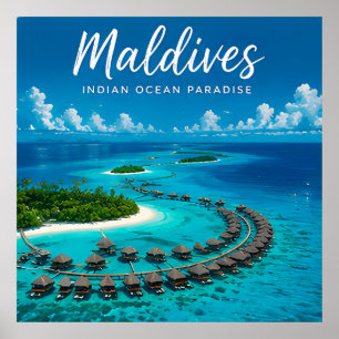 🧲 Maldives Island Resort Travel Souvenir 🌊 Poster