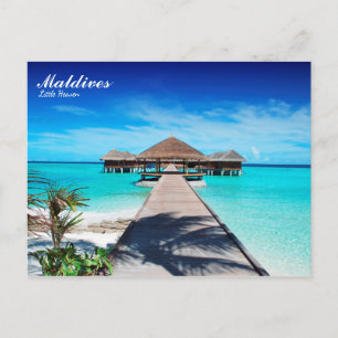 Maldives island romantic holiday postcard