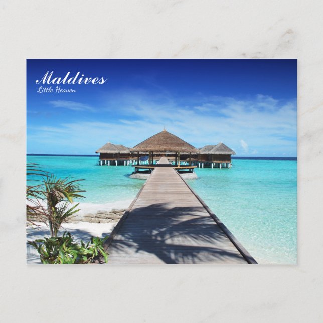 Maldives island romantic holiday postcard (Front)
