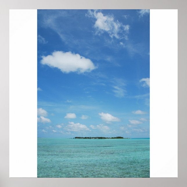 Maldives Island with gorgeous water/cloudscape Poster (Front)