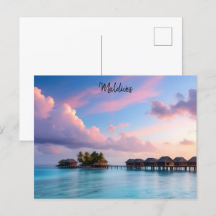 Maldives islands postcard