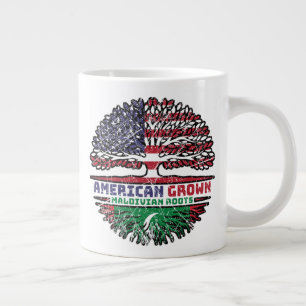 Maldives Maldivian American USA Tree Roots Flag Large Coffee Mug